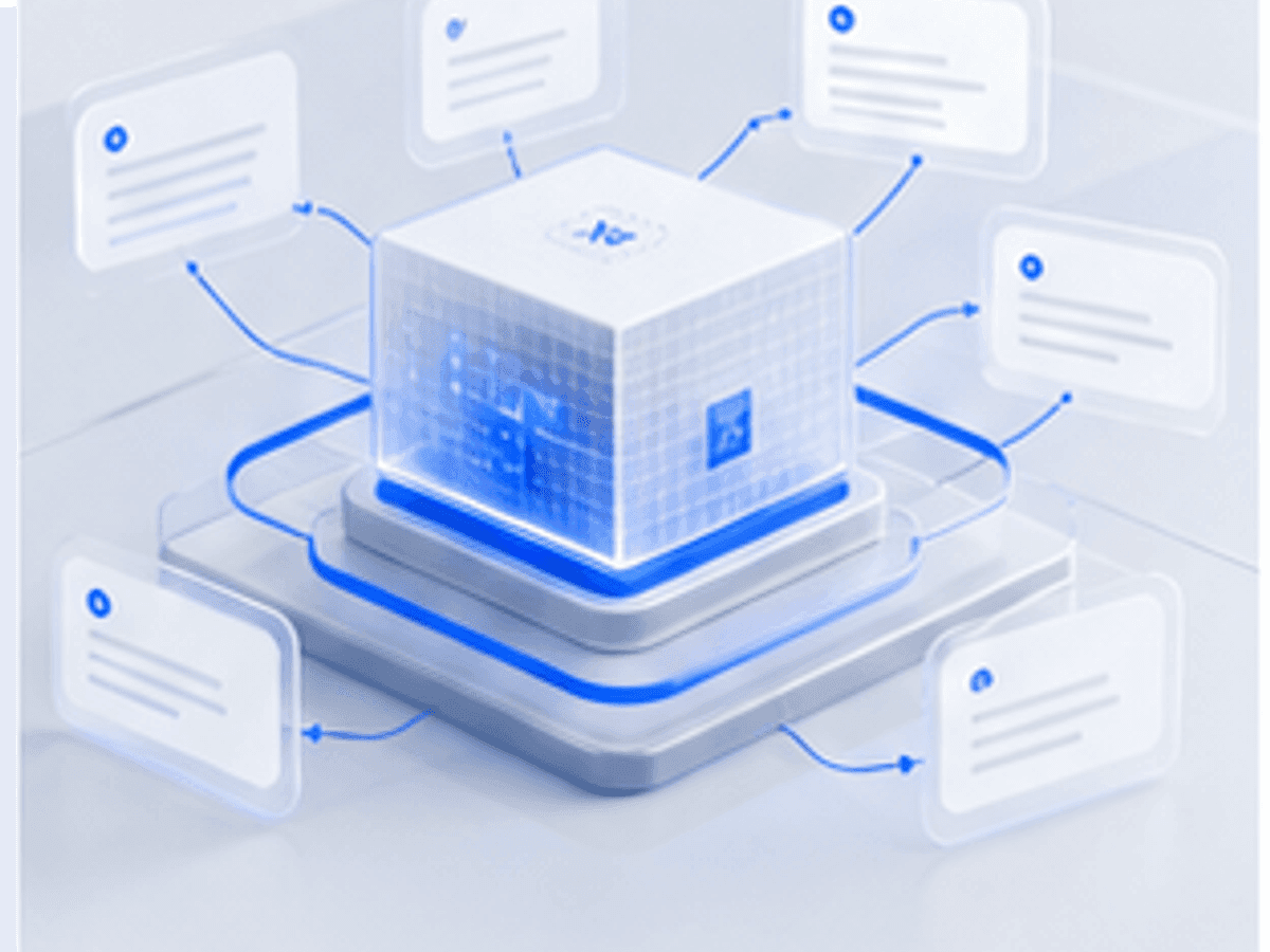 Knowledge base chatbot visual showing document sources mapped into answers